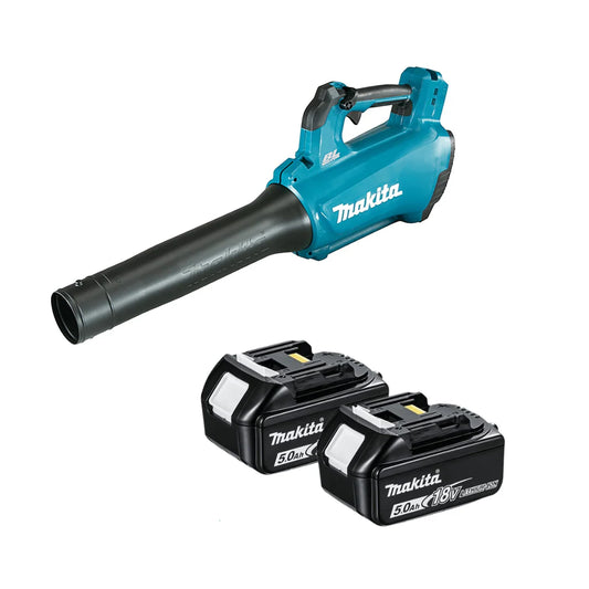 Makita DUB184Z 18V LXT Cordless Leaf Blower – Bare Unit with 2×5.0Ah Li-Ion Batteries