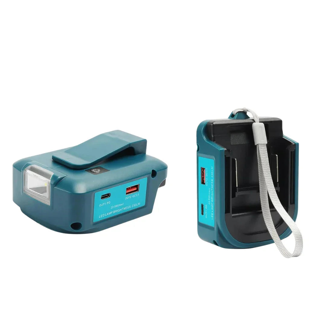 Makita ADP05 18V Cordless USB Power Adapter Bundle – Includes 2× 5.0Ah Batteries