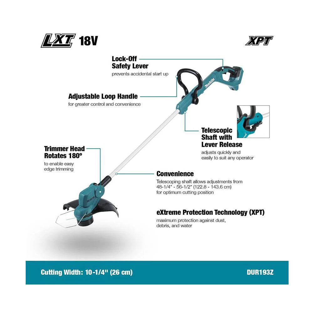 Makita 18V LXT Cordless Grass Line Trimmer – Includes 2×5.0Ah Battery Power Packs