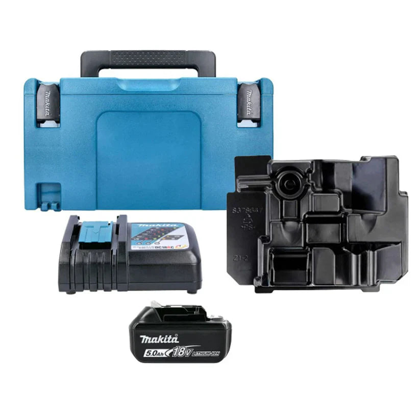 Makita 18V LXT Power Kit – 5.0Ah Battery, DC18RC Rapid Charger & MakPac Type 3 Case (With Inlay)