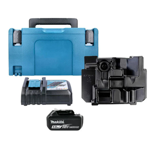 Makita 18V LXT Power Kit – 5.0Ah Battery, DC18RC Rapid Charger & MakPac Type 3 Case (With Inlay)